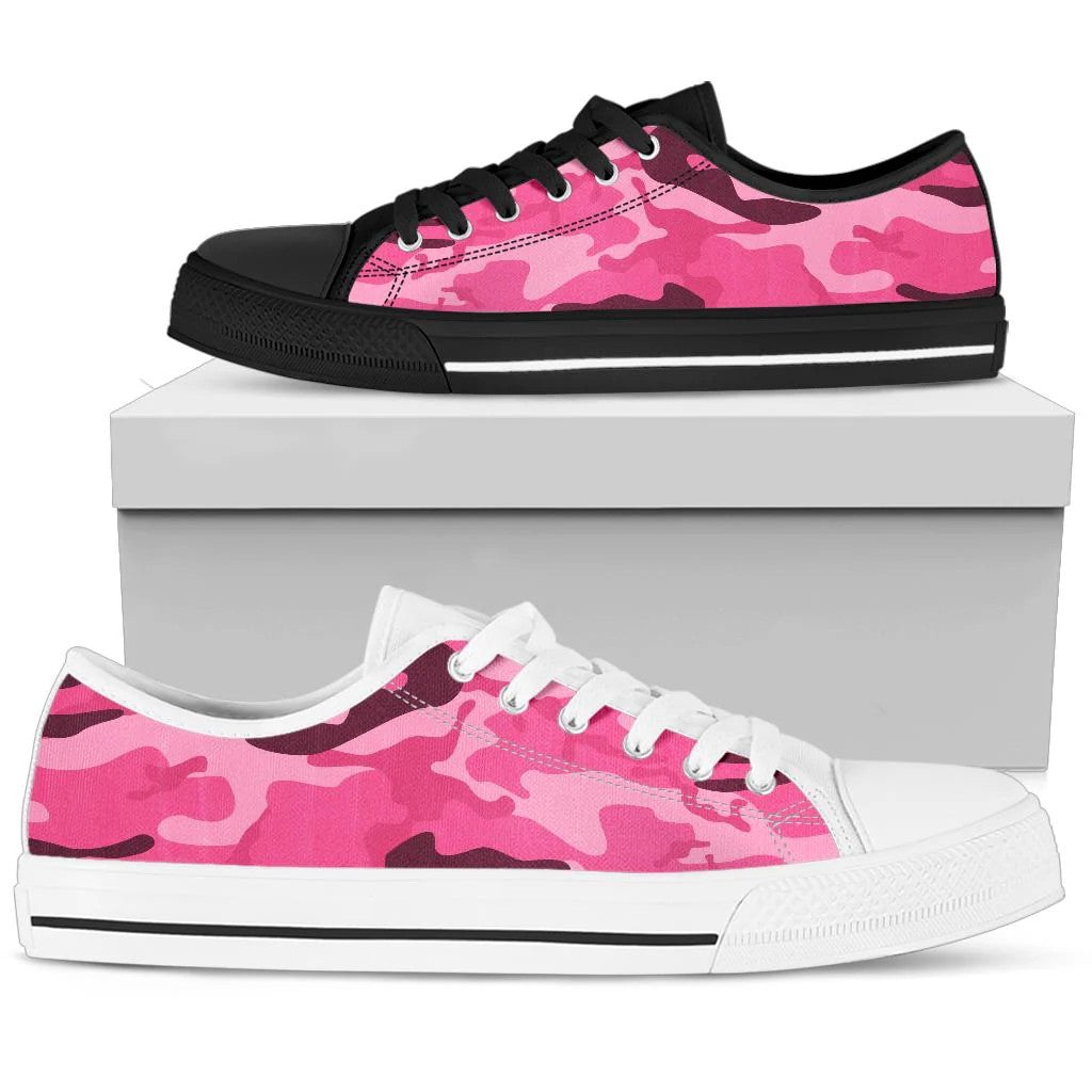 Pink Camouflage Low Top Shoes