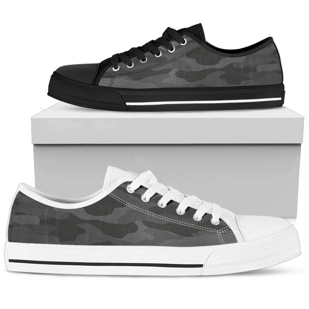 Dark Gray Camouflage Low Top Shoes