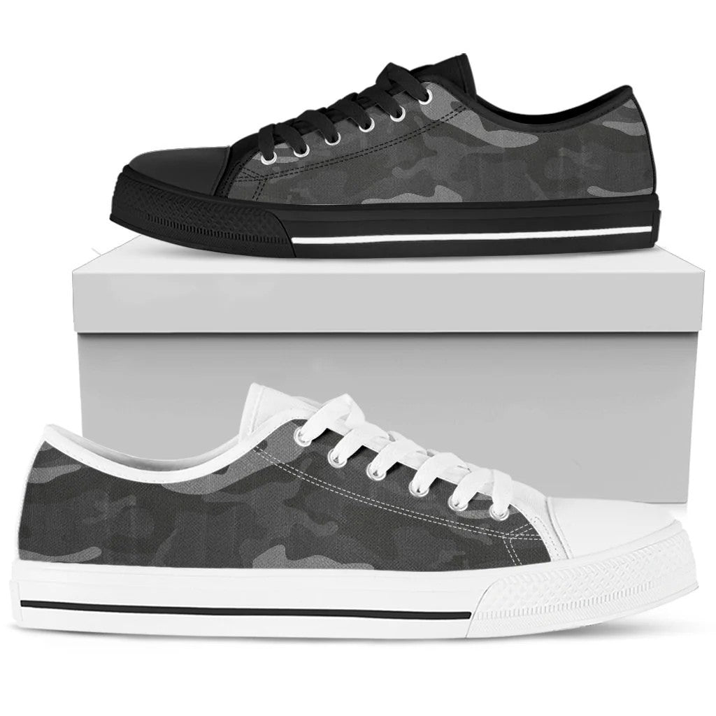 Dark Gray Camouflage Low Top Shoes