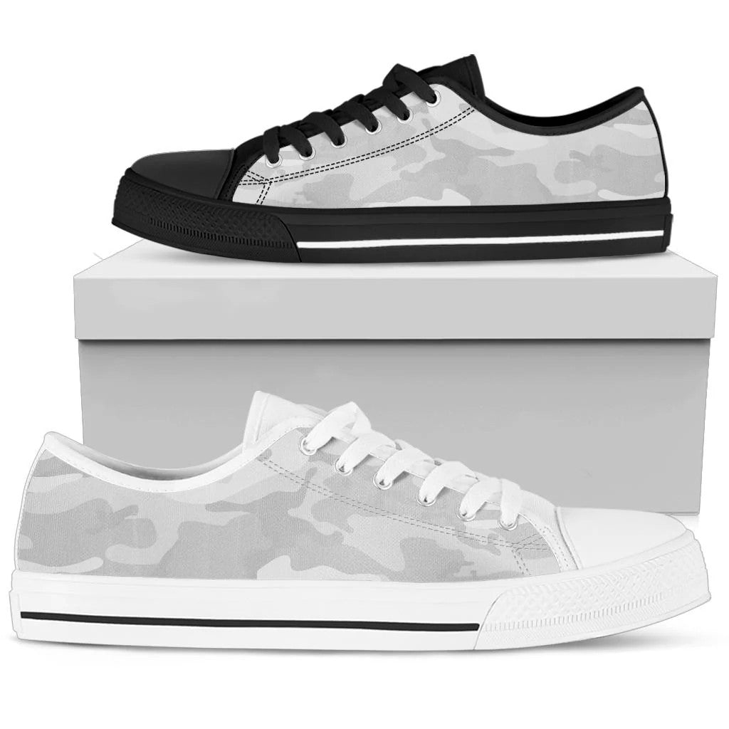 Light Gray Camouflage Low Top Shoes