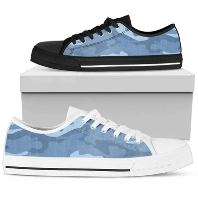 Light Blue Camouflage Low Top Shoes