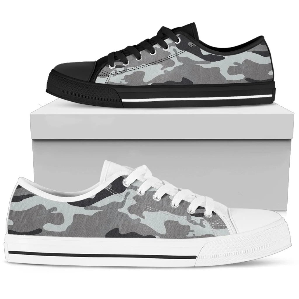 Gray Camouflage Low Top Shoes