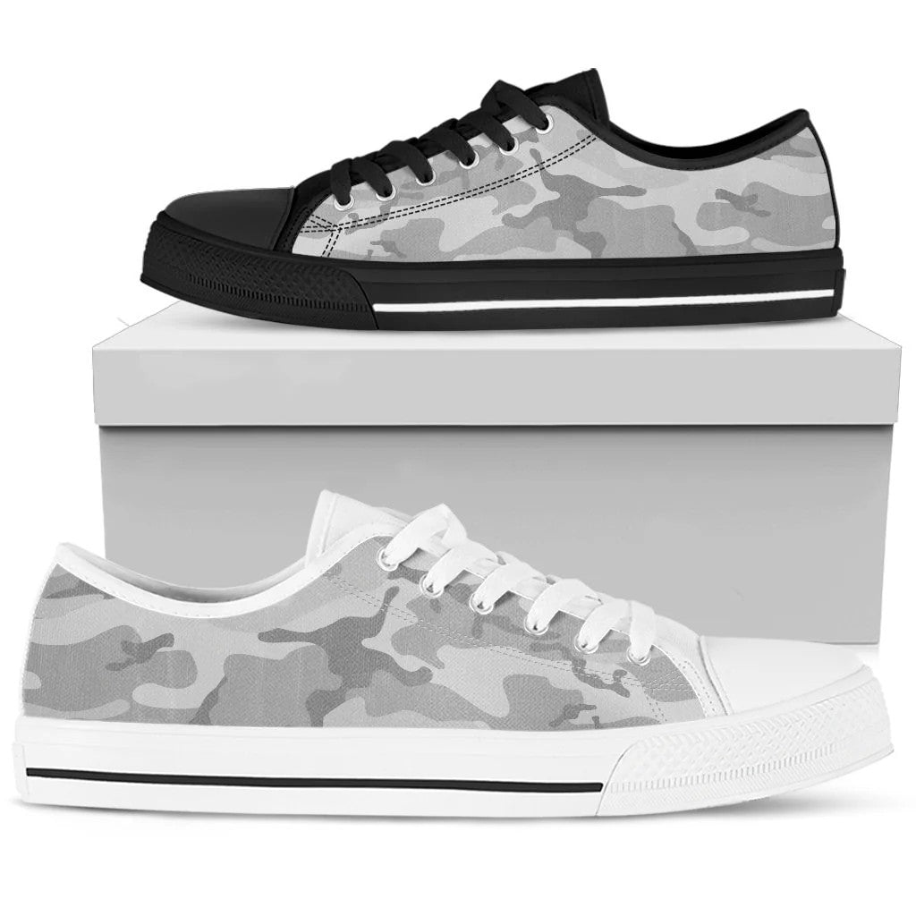Light Gray Camouflage Low Top Shoes