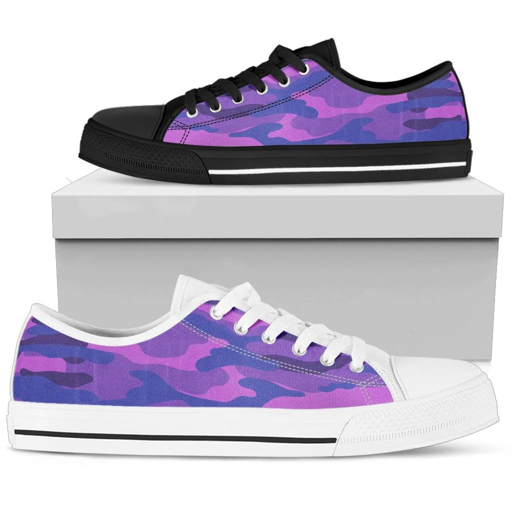 fluorescent Purple Camo Low Top Shoes