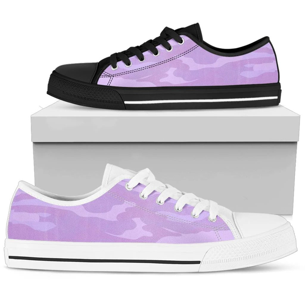 Light Purple Camouflage Low Top Shoes