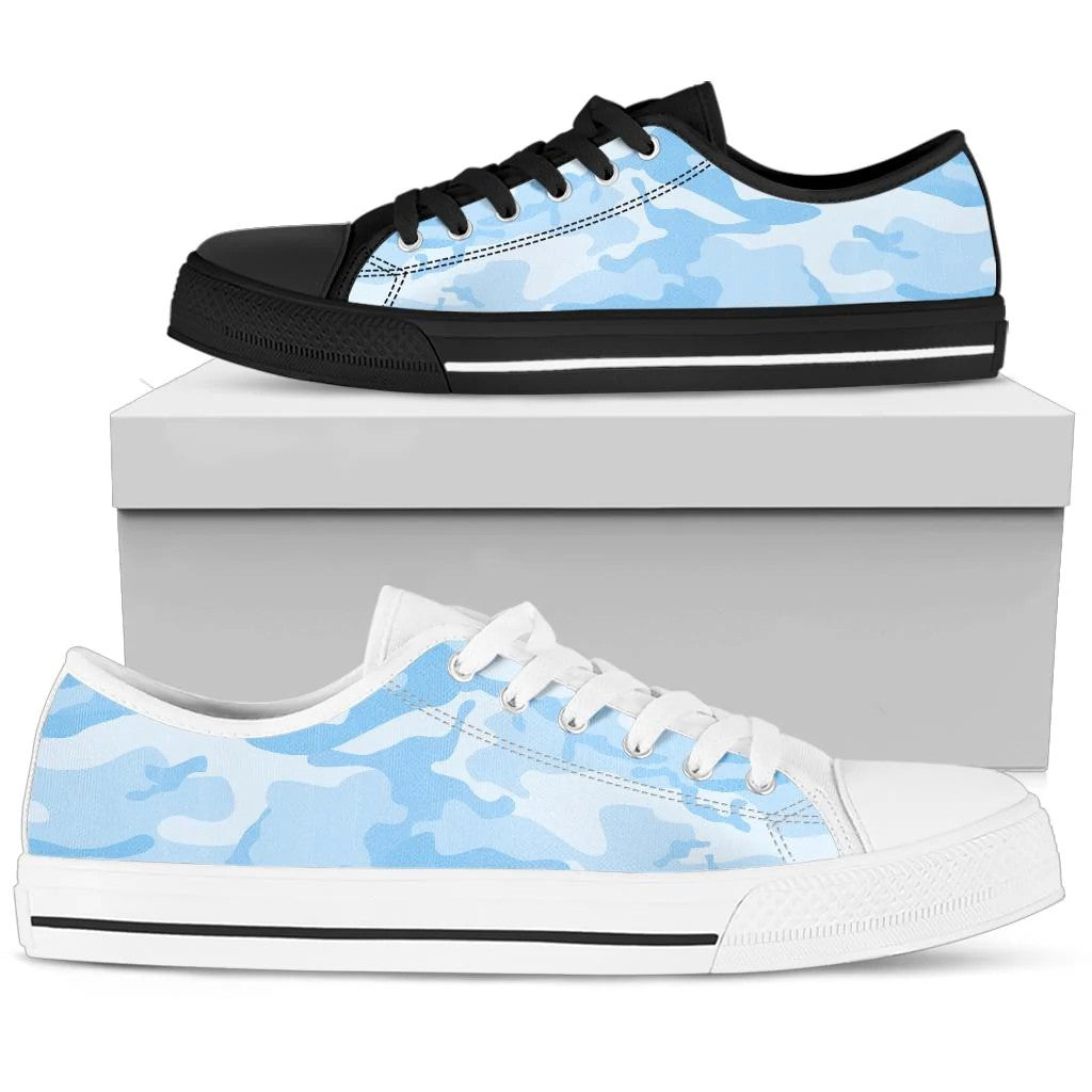 Light Blue Camouflage Low Top Shoes