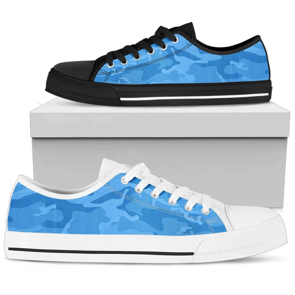 Light Blue Camouflage Low Top Shoes
