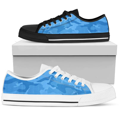 Light Blue Camouflage Low Top Shoes
