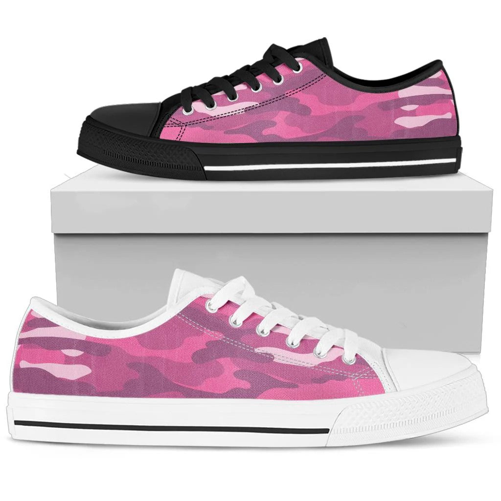 Pink Camouflage Low Top Shoes