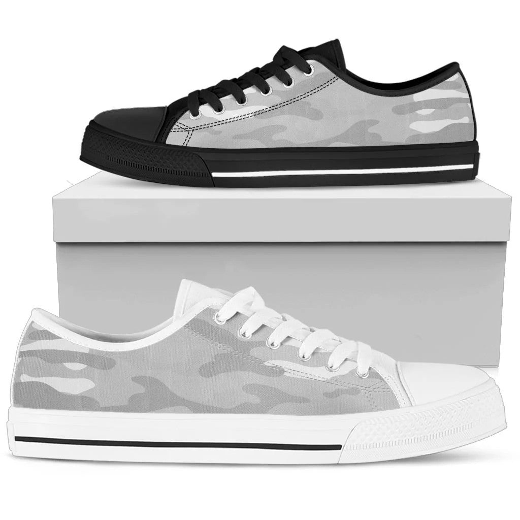 Light Gray Camouflage Low Top Shoes