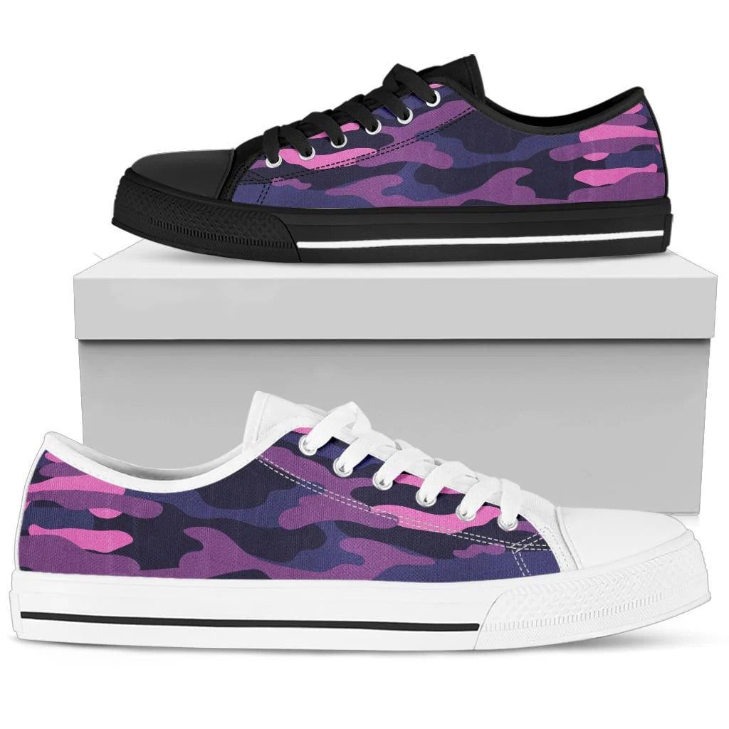 fluorescent Pink Camouflage Low Top Shoes