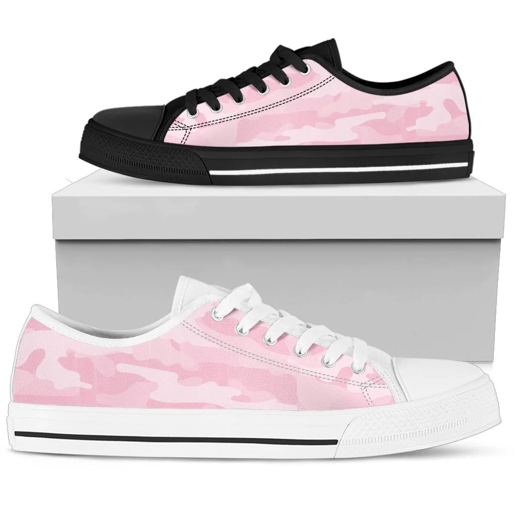 Light Pink Camouflage Low Top Shoes