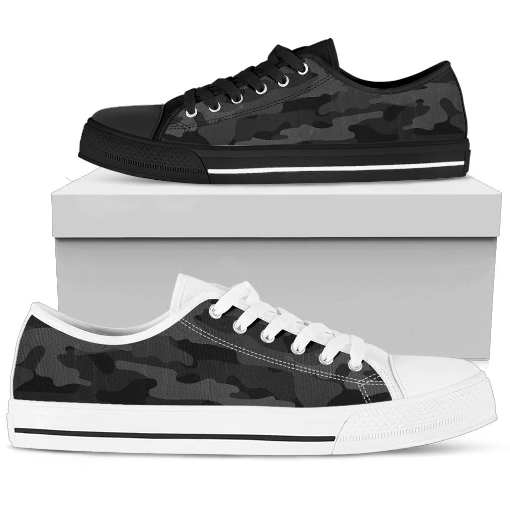 Dark Gray Camouflage Low Top Shoes
