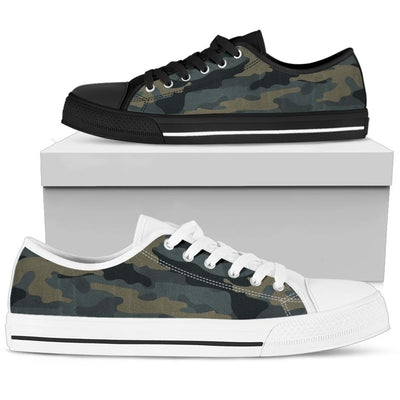 Dark Woodland Camouflage Low Top Shoes