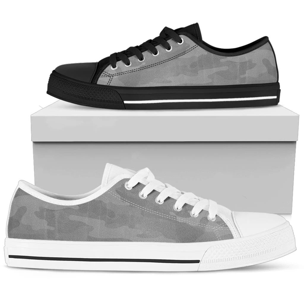 Light Gray Camouflage Low Top Shoes