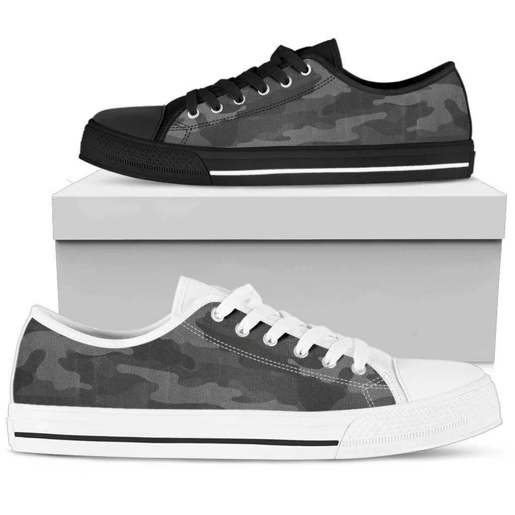 Gray Camouflage Low Top Shoes