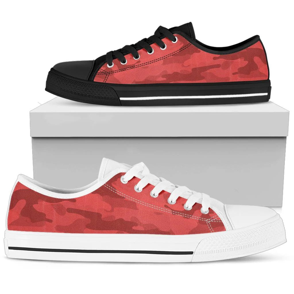 Red Camouflage Low Top Shoes