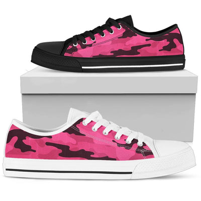 fluorescent Pink Camouflage Low Top Shoes