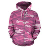 Pink Camouflage Zip-Up Hoodie