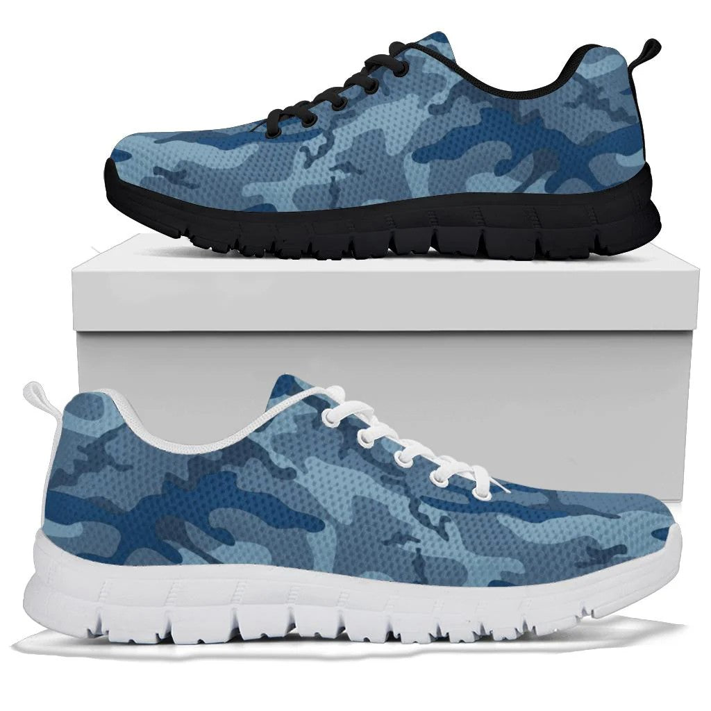 Dark Blue Navy Camouflage Sneakers