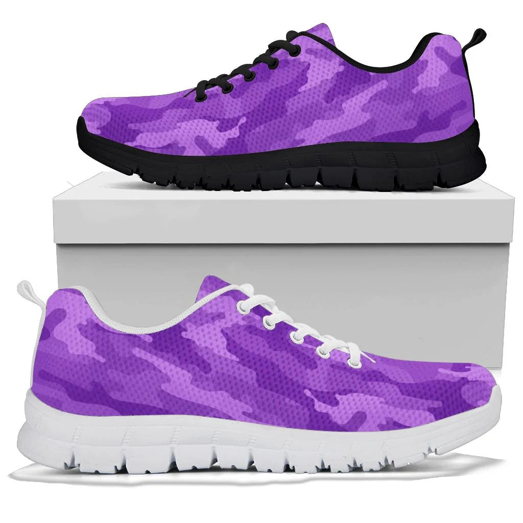 fluorescent Purple Camouflage Sneakers
