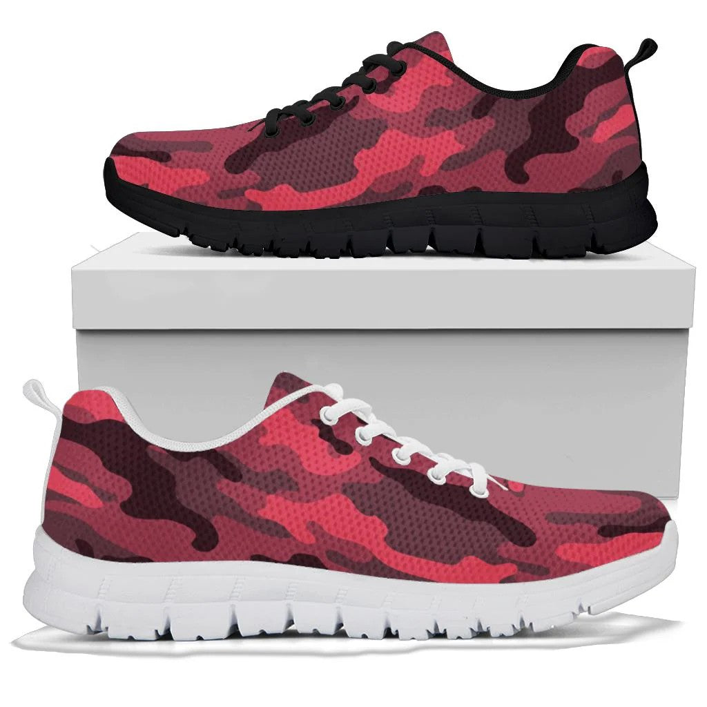 Dark Red Camouflage Sneakers
