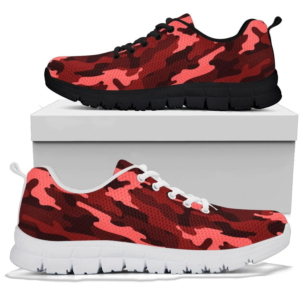 Dark Red Camouflage Sneakers