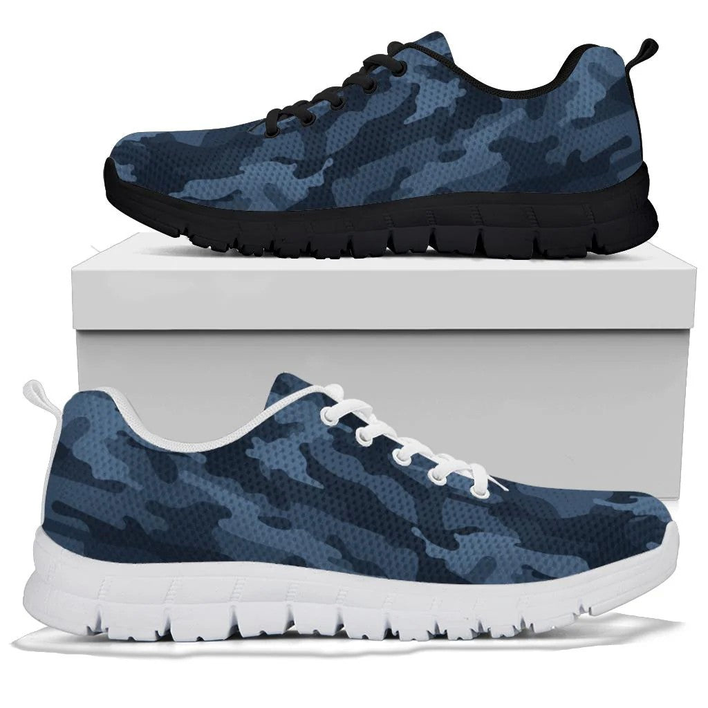 Dark Blue Navy Camouflage Sneakers