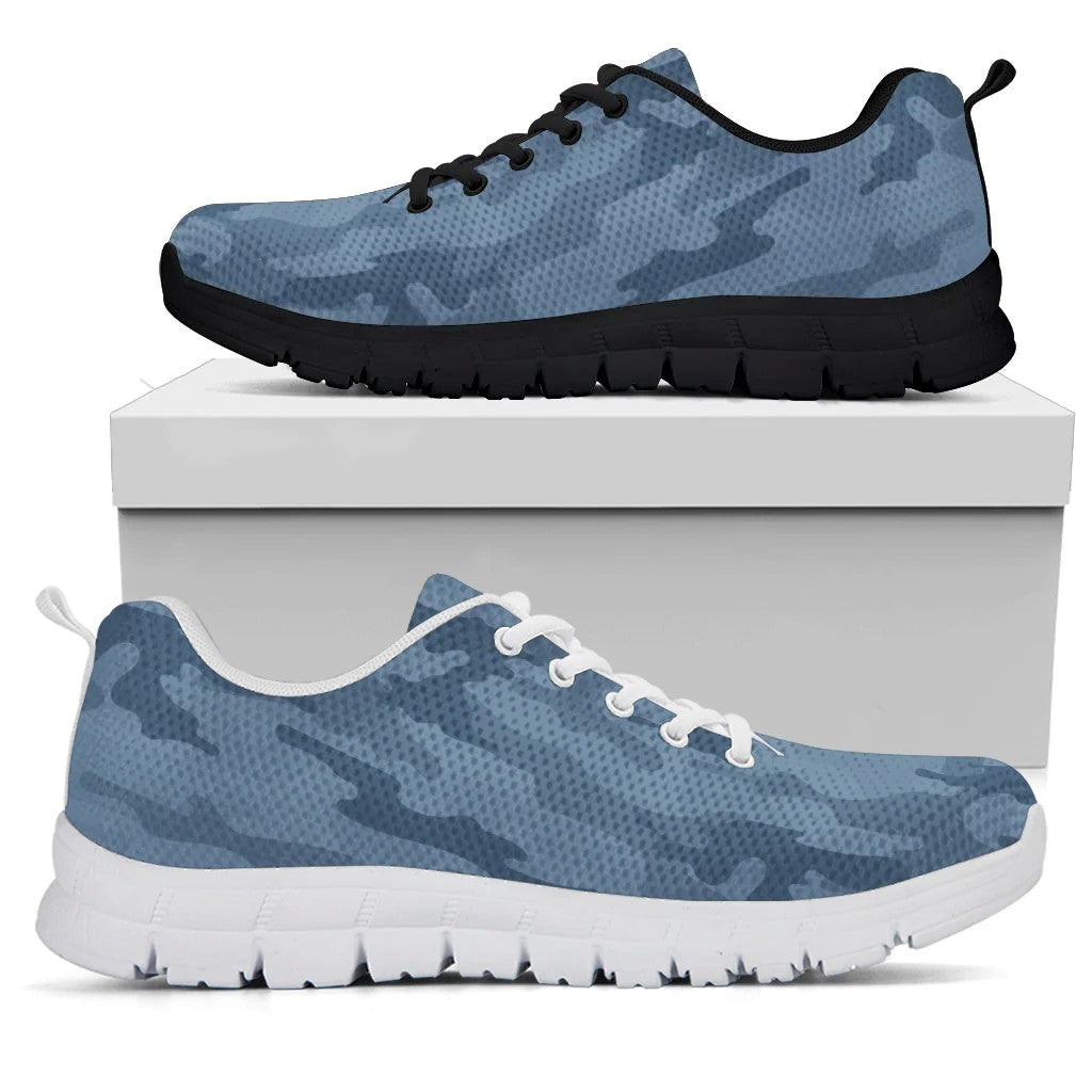 Steel Blue Navy Camouflage Sneakers
