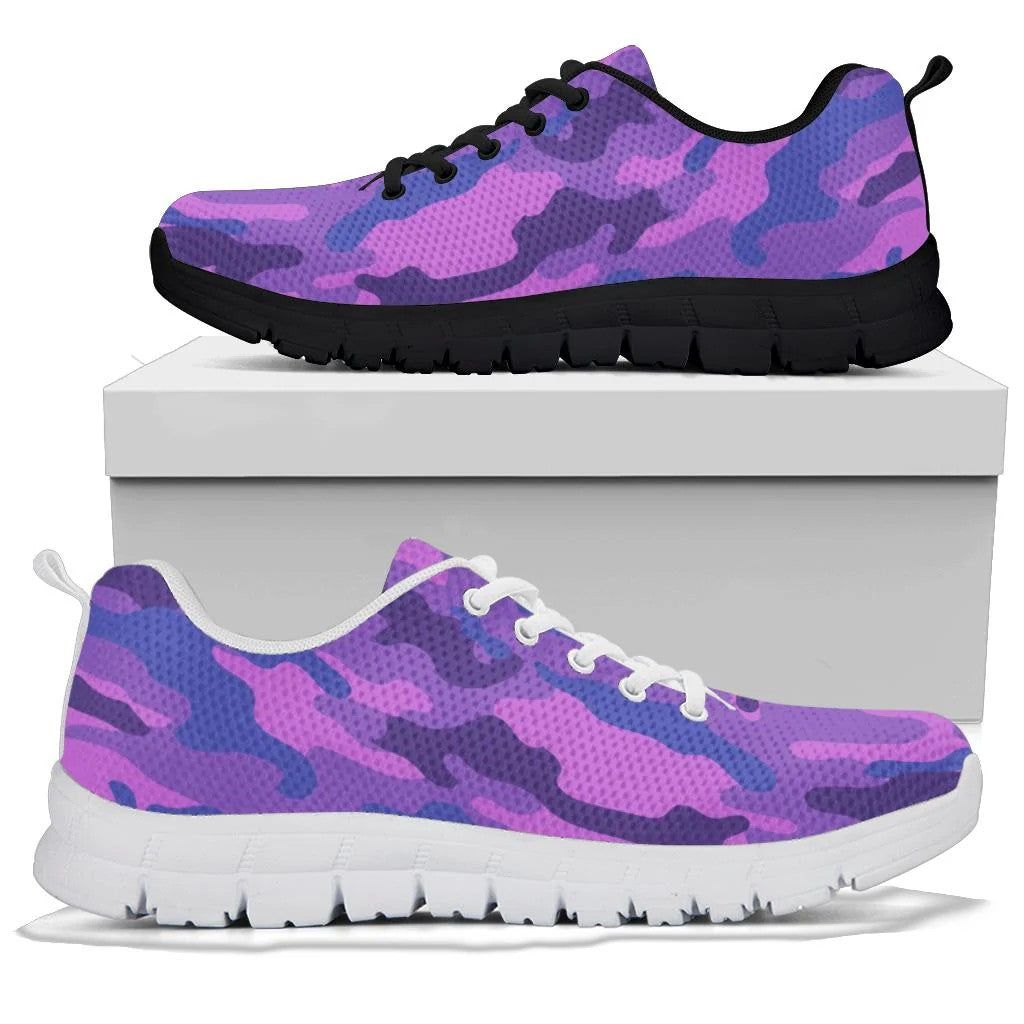 fluorescent Purple Camouflage Sneakers